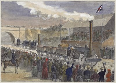 Stephensons Rocket sijoittui ensimmäiseksi veturikilpailussa Rainhillissä vuonna 1829 tekijältä English School