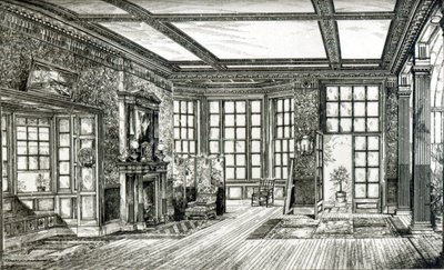 Studio James Tissot Esquirelle, Grove End Road, 1874 (litho) (bw kuva) tekijältä English School