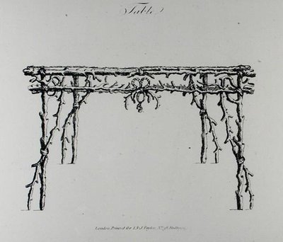 Taulukko, William Wrighten teoksesta "Grotesque Architecture, or Rural Amusement", julkaistu 1768 (kaiverrus) (mv-valokuva) tekijältä English School