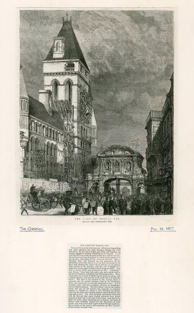 Temple Bar, Lontoo. Purku, 1877 tekijältä English School