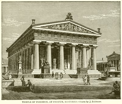 Poseidonin temppeli Paestumissa, kunnostettu tekijältä English School