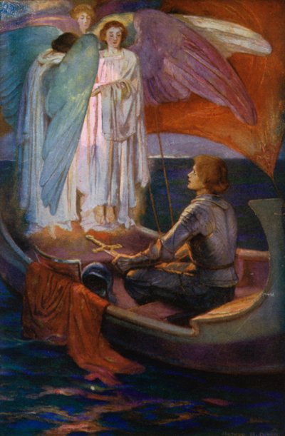 Tennyson-runo: Sir Galahad (värilitho) tekijältä English School