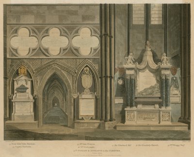 Kymmenes ikkuna ja sisäänkäynti luostariin, North Aisle, Westminster Abbey, Lontoo tekijältä English School