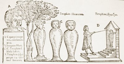 Teraphim, kopio 1600-luvun kuvituksesta, käytetty Taikuuden historiassa, julkaistu 1800-luvun lopulla tekijältä English School