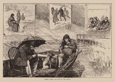 Thames Fishing, kauden viimeinen kalastus (kaiverrus). tekijältä English School