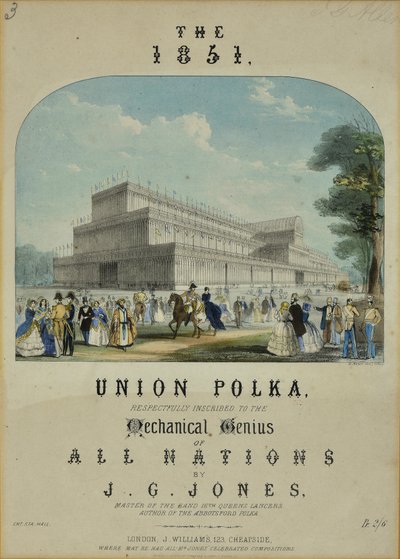 Vuoden 1851 Union Polka. J.G Jones, yhtyeen mestari 16th Queens Lancers on kunnioittaen kirjoittanut kaikkien kansakuntien mekaaniseen neroun tekijältä English School