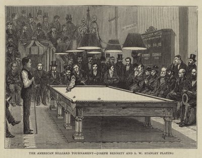 American Billiard Tournament, Joseph Bennett ja S W Stanley pelaavat (kaiverrus) tekijältä English School