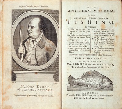 Anglers Museum; tai John Kirbyn The Whole Art of Float and Fly Fishing, julkaistu n. 1784 tekijältä English School