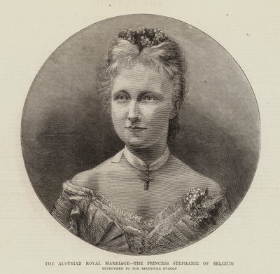 Itävallan kuninkaallinen avioliitto, Belgian prinsessa Stephanie (kaiverrus) tekijältä English School
