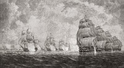 Pulo Auran taistelu, 1804, J. R. Greenin teoksesta A Short History of the English People, julkaistu 1893 tekijältä English School