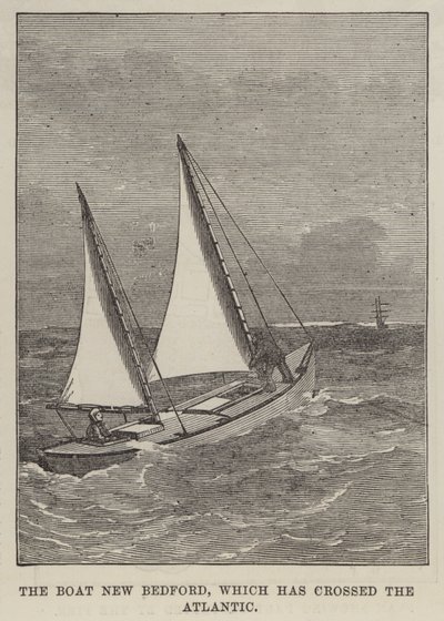 The Boat New Bedford, joka on ylittänyt Atlantin (kaiverrus) tekijältä English School