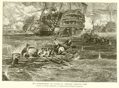 Algerin pommitukset, varakreivi Exmouth, 1816 tekijältä English School