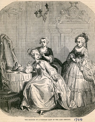 Pariisilaisen naisen buduaari viime vuosisadalla, 1789 tekijältä English School