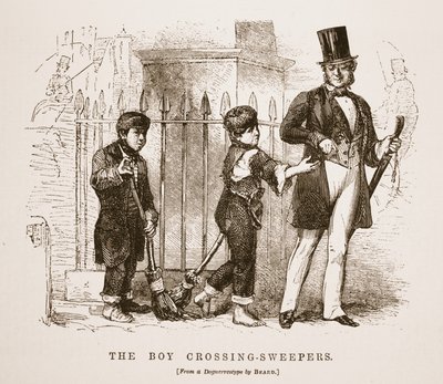 The Boy-Crossing Sweepers, Richard Beardin daguerrotypiasta, kuvitus London Laborista ja London Poor, Henry Mayhew, pubi. 1862 tekijältä English School