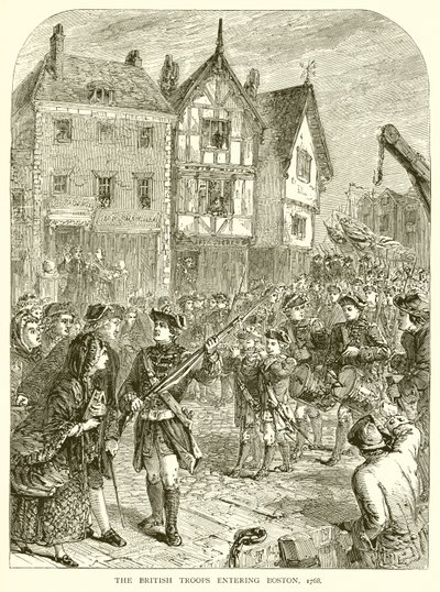 Brittijoukot saapuvat Bostoniin, 1768 tekijältä English School