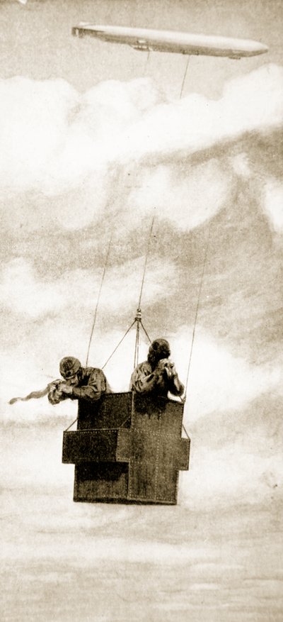 Zeppelin-pommiheittäjän luodinkestävä häkki, 1914-19 tekijältä English School