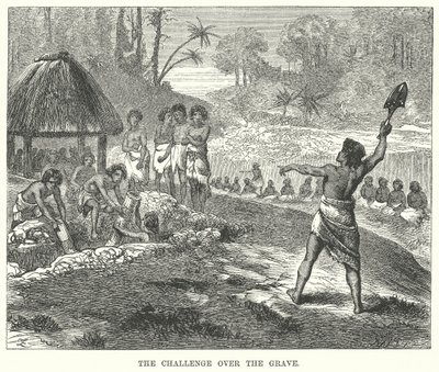Die Herausforderung über dem Grab (Gravur) von English School