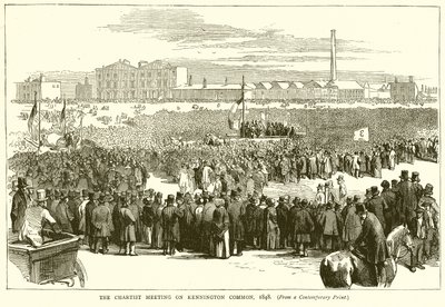 Chartist Meeting Kennington Commonilla, 1848 tekijältä English School