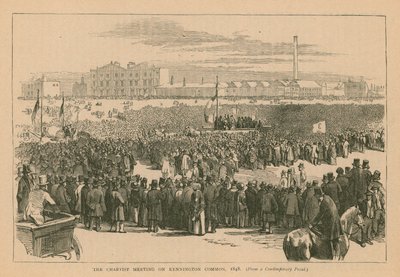 Chartistien kokous Kennington Commonilla vuonna 1848 tekijältä English School