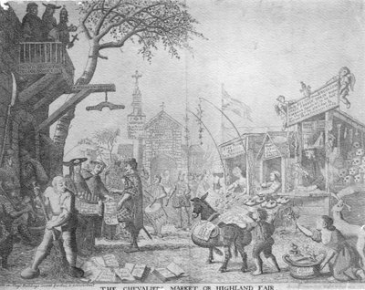 Chevaliers Market tai Highland Fair, julkaisija George Bickham nuorempi, 1745 tekijältä English School