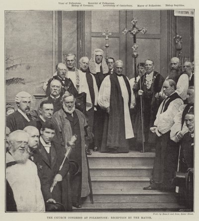 Kirkon kongressi Folkestonessa, pormestarin vastaanotto (kaiverrus) tekijältä English School