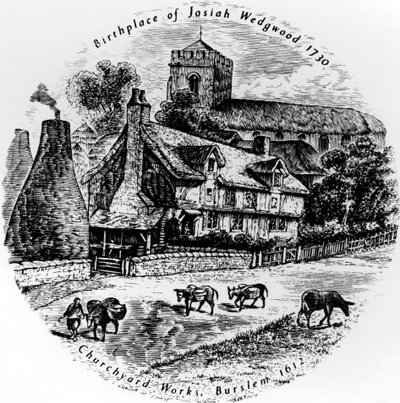 Kirkkopiha toimii ja St. Johns Church, Burslem, 18th Century tekijältä English School