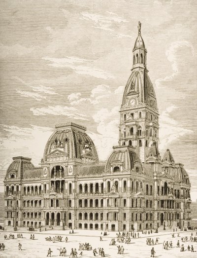 The City Hall, Chicago, n. 1870, Religious Tract Societyn julkaisemasta American Picturesista, 1876 tekijältä English School