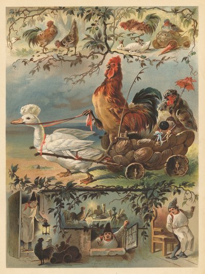 Kukko ja paletti (chromolitho) tekijältä English School