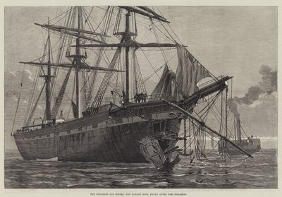 Törmäys Doverin edustalla, Barque Moel Eilian törmäyksen jälkeen (kaiverrus) tekijältä English School