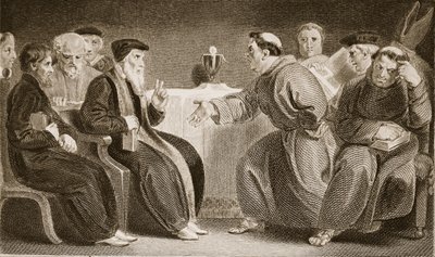 The Convocation at Oxford, kuvitus David Humelta Englannin historia, pub. R. Bowyer, Lontoo, 1812 tekijältä English School