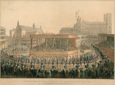Hänen Majesteettinsa kuningas George IV:n kruunauskulkue 19. heinäkuuta 1821 tekijältä English School