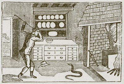 Maamies ja käärme (kaiverrus) tekijältä English School