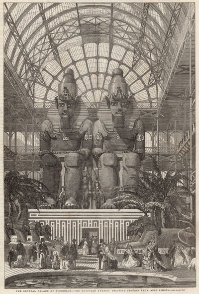 Crystal Palace Sydenhamissa; Egyptian Avenue, jättiläismäisiä hahmoja Aboo Simbelistä tekijältä English School