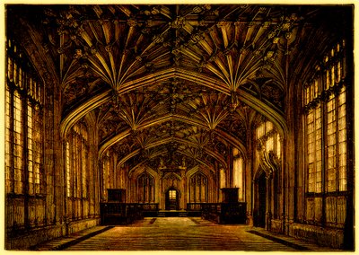 The Divinity School, Oxford: rakennettu vuosina 1445–1454, kuvitus Samuel R. Gardinerin Englannin opiskelijoiden historiasta, julkaistu 1902 (digitaalisesti paranneltu kuva) tekijältä English School