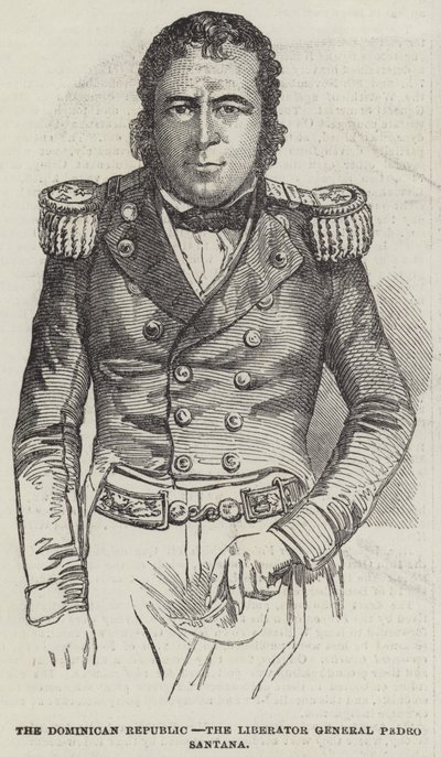 Dominikaaninen tasavalta, vapauttajakenraali Pedro Santana (kaiverrus) tekijältä English School