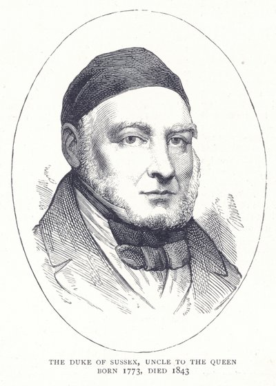 Sussexin herttua, kuningattaren setä syntynyt 1773, kuollut 1843 tekijältä English School