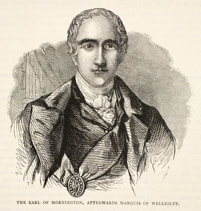 Earl of Mornington, myöhemmin Marquis of Wellesley, kuvitus James Grantin Cassells Illustrated History of Indiasta, pubi. 1879 tekijältä English School