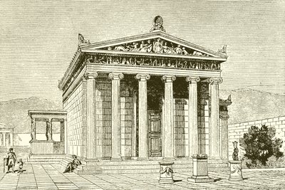 Erechtheion, kuuluisa temppeli Ateenassa sankari Erectheiosille tekijältä English School
