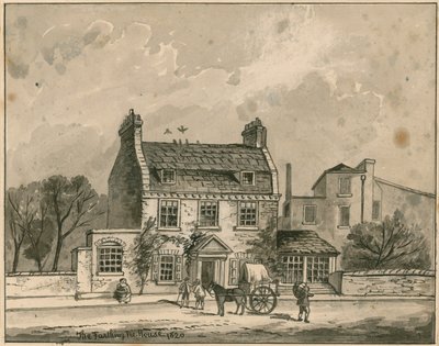Farthing Pie House, Lontoo, alkuperäinen piirros vuodelta 1820 (wc paperilla) tekijältä English School