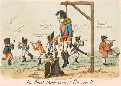 The Final Pacification of Europe!!, pub. 1803 käsinvärjätty kaiverrus. tekijältä English School