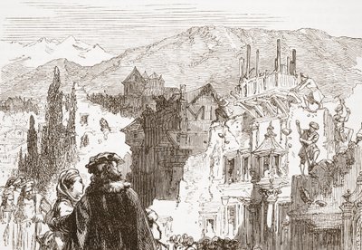 Genevalaiset tuhoavat kaupunkinsa esikaupunkialueita, esimerkki James Aitken Wylien (1808-1890) Protestantismin historiasta, pub. 1878 tekijältä English School