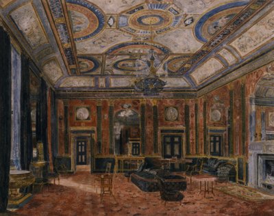 The Glass Drawing Room, Northumberland House, n.1870 (akvarelli) tekijältä English School