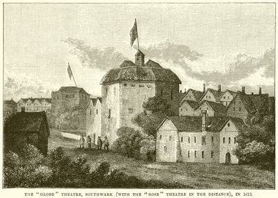 The Globe Theatre, Southwark (Rose Theatre on kaukana), vuonna 1613 tekijältä English School