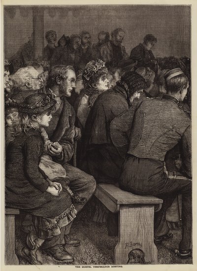 Evankeliumin raittiuskokous (kaiverrus) tekijältä English School