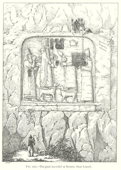 Suuri Bas-Relief Bavianissa; Layardista (kaiverrus). tekijältä English School