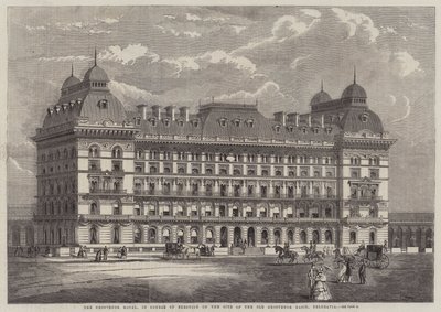 Grosvenor Hotel, pystytysvaiheessa vanhan Grosvenorin altaan alueelle, Belgravia (kaiverrus) tekijältä English School