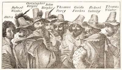 Gunpowder Plot Conspirators, vuoden 1606 kaiverruksen jälkeen tekijältä English School