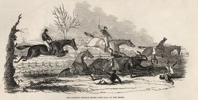 The Harrow Steeple Chase: The Fall at the Brook, "The Illustrated London News", 26. huhtikuuta 1845 tekijältä English School