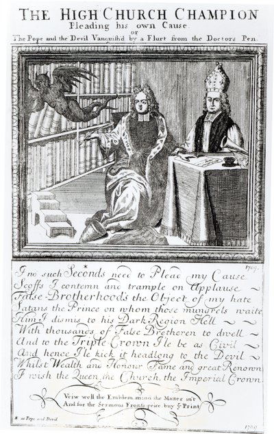 High Church Champion, vetoaa omaan asiaansa, 1709 tekijältä English School