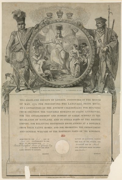 Lontoon Highland Society. Perustettu 1778 tekijältä English School